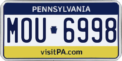 PA license plate MOU6998