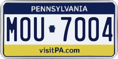 PA license plate MOU7004