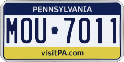 PA license plate MOU7011