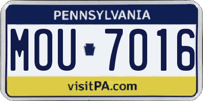 PA license plate MOU7016