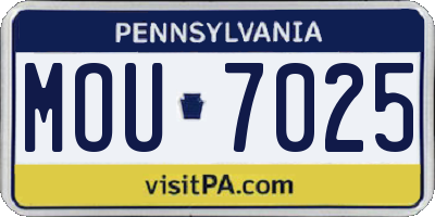 PA license plate MOU7025