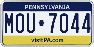 PA license plate MOU7044