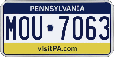 PA license plate MOU7063