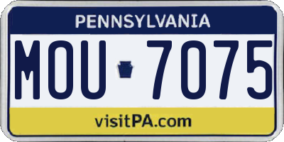 PA license plate MOU7075