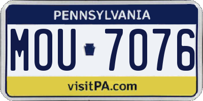 PA license plate MOU7076