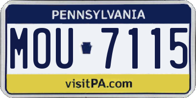 PA license plate MOU7115