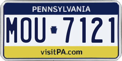 PA license plate MOU7121