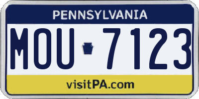 PA license plate MOU7123