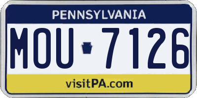 PA license plate MOU7126