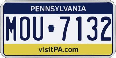 PA license plate MOU7132