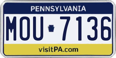 PA license plate MOU7136