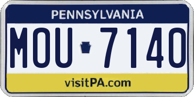 PA license plate MOU7140