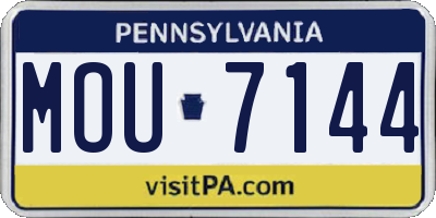 PA license plate MOU7144