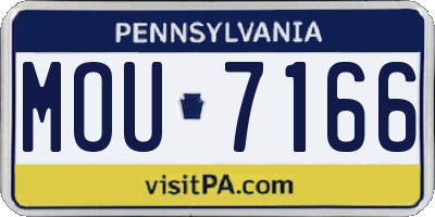 PA license plate MOU7166