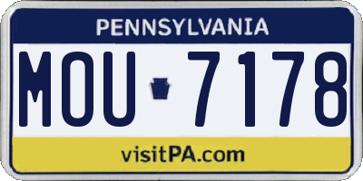 PA license plate MOU7178