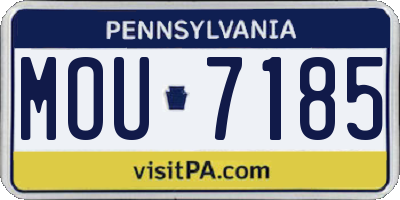 PA license plate MOU7185
