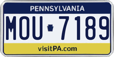 PA license plate MOU7189