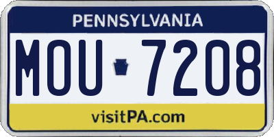 PA license plate MOU7208