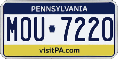 PA license plate MOU7220