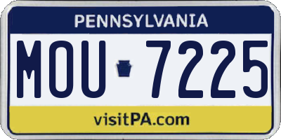 PA license plate MOU7225