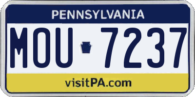 PA license plate MOU7237