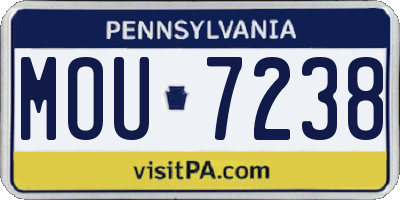 PA license plate MOU7238