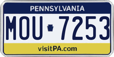 PA license plate MOU7253