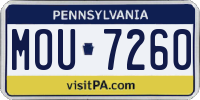 PA license plate MOU7260