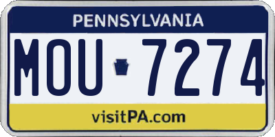 PA license plate MOU7274