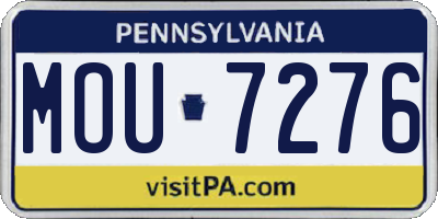 PA license plate MOU7276