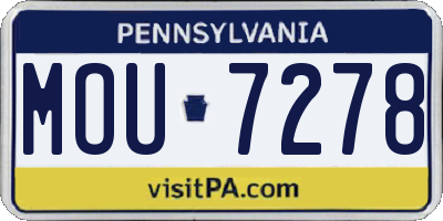 PA license plate MOU7278