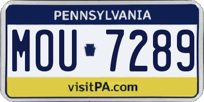 PA license plate MOU7289