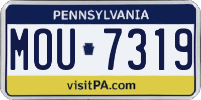 PA license plate MOU7319