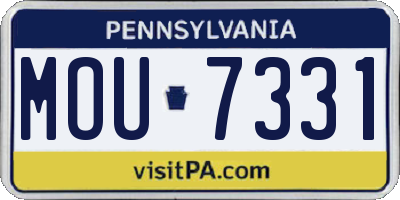 PA license plate MOU7331