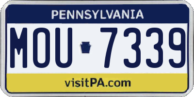 PA license plate MOU7339
