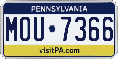 PA license plate MOU7366