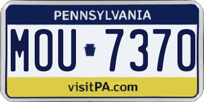 PA license plate MOU7370