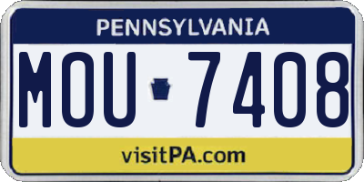 PA license plate MOU7408