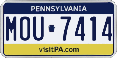 PA license plate MOU7414