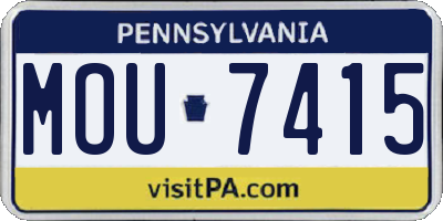PA license plate MOU7415