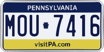 PA license plate MOU7416