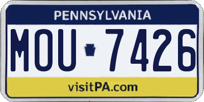 PA license plate MOU7426