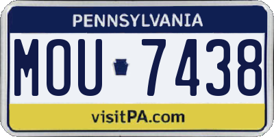 PA license plate MOU7438