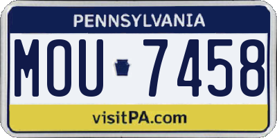 PA license plate MOU7458