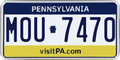 PA license plate MOU7470