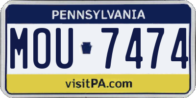 PA license plate MOU7474