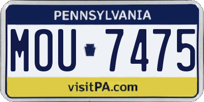 PA license plate MOU7475