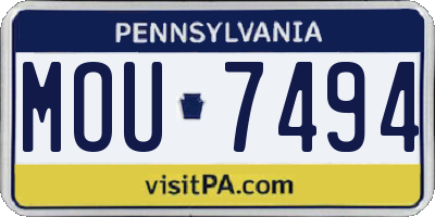 PA license plate MOU7494
