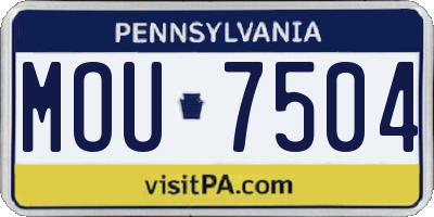 PA license plate MOU7504