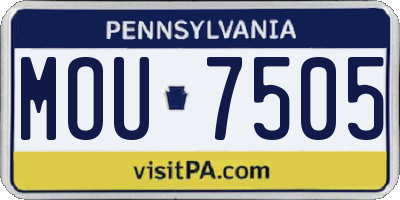 PA license plate MOU7505